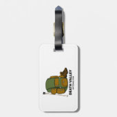 Backpack van het Nationaal Park van Death Valley Bagagelabel (Achterkant verticaal)