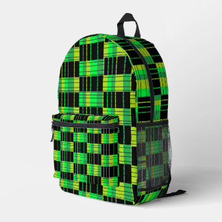 Backpack With Green and Black Plaid Pattern Bedrukte Rugzak