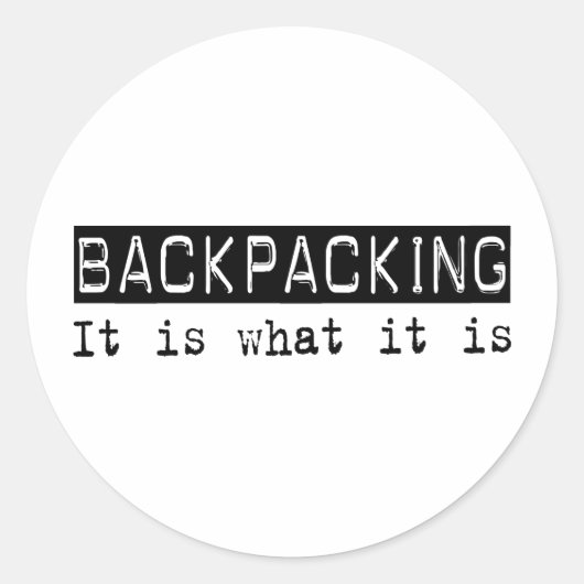 Backpacken is het ronde sticker (Voorkant)