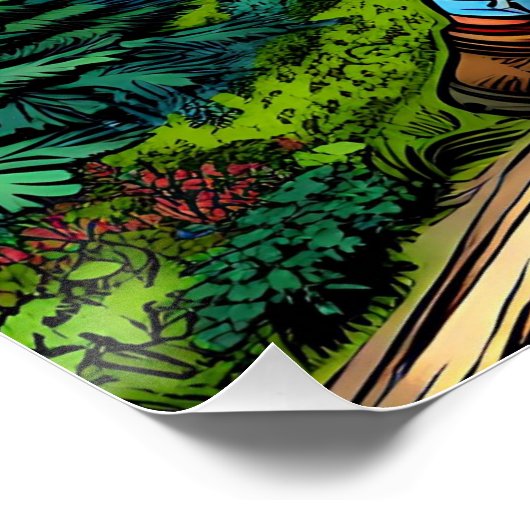 Backpacken Meisje Hiking the Trail Perfect Poster (Hoek)