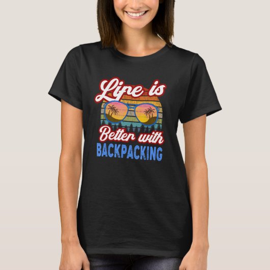 Backpacken met Backpacken Gezegde T-shirt (Voorkant)