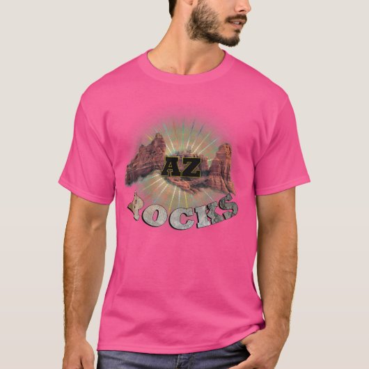 Backpacken Phoenix Az Rocks Design Mountain Hikin T-shirt (Voorkant)