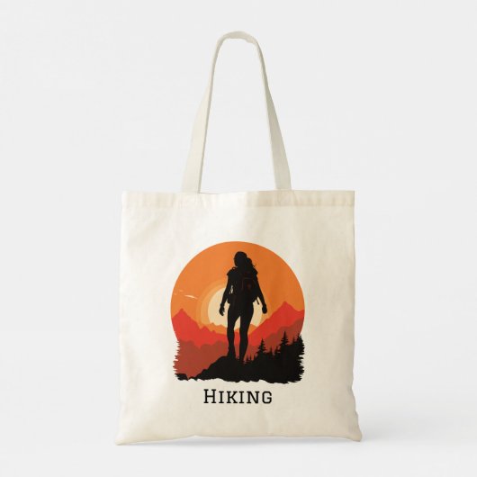 Backpacken Wandelen bij Sunset Design Canvas tas (Achterkant)