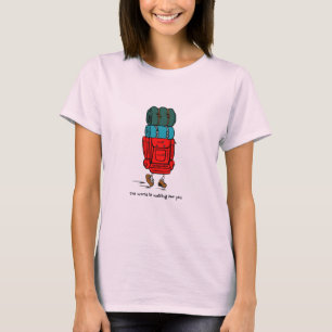 Backpacker Backpack De wereld wacht op u T-shirt