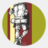Backpacker (guy)-RedYellow Ronde Sticker (Voorkant)