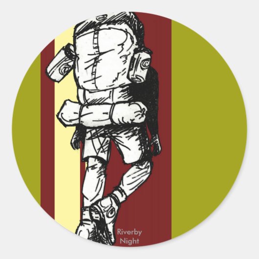Backpacker (guy)-RedYellow Ronde Sticker (Voorkant)