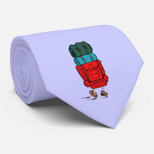 Backpacker Hiker met grote rugzak Stropdas (Opgerold)