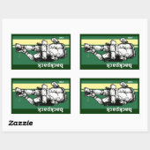 Backpacker (man)-GreenYellow Rechthoekige Sticker (Vel)