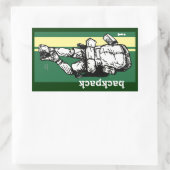 Backpacker (man)-GreenYellow Rechthoekige Sticker (Tas)