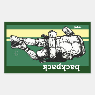 Backpacker (man)-GreenYellow Rechthoekige Sticker