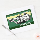Backpacker (man)-GreenYellow Rechthoekige Sticker (Envelop)