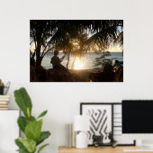Backpacker Sunset Poster (Thuiskantoor)