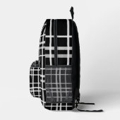Backpacks white black checkered lines bedrukte rugzak (Rechts)