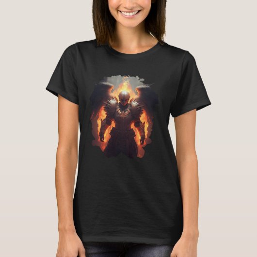 Backprint Angel of Fire with Flames of Hell T-shirt (Voorkant)