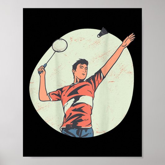 Backprint Badminton And Shuttle Poster (Voorkant)