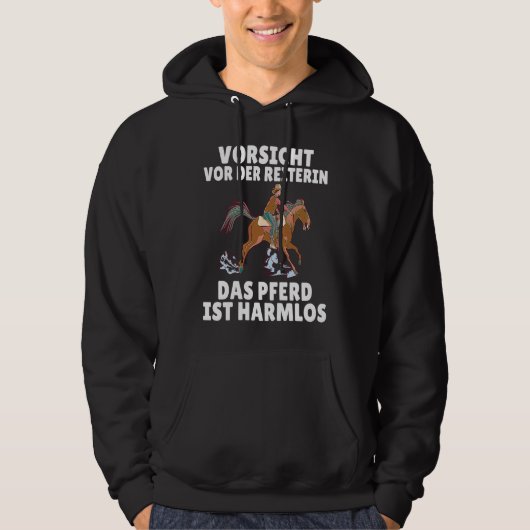 Backprint Beware of the rider the horse is harmles Hoodie (Voorkant)