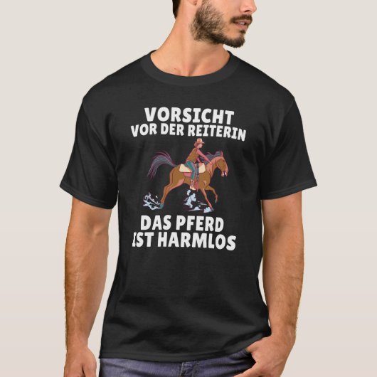 Backprint Beware of the rider the horse is harmles T-shirt (Voorkant)