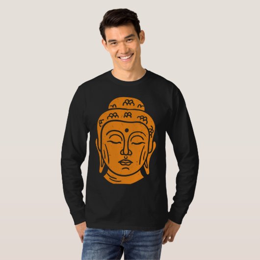 Backprint Buddha Head Buddhist Wisdom T-shirt (Voorkant volledig)