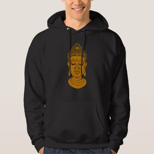 Backprint Buddha Head Meditation and Yoga Hoodie (Voorkant)