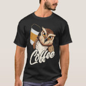 Backprint Coffee Owl T-shirt (Voorkant)