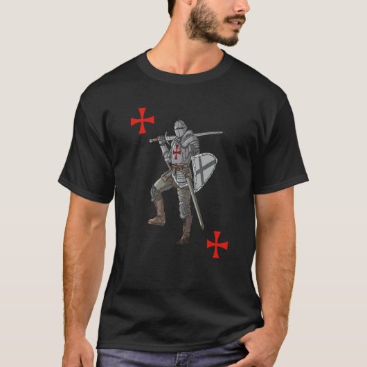 Backprint Crusader Cool Medieval and Knight 1 T-shirt (Voorkant)