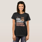 Backprint Dit meisje houdt van Duitse herder Deuts T-shirt (Voorkant volledig)