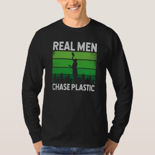 Backprint Echte Mannen Jagen Plastic Ultimate Fris T-shirt