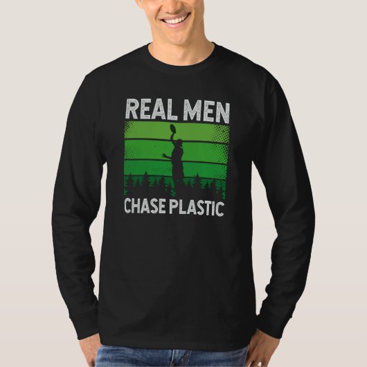 Backprint Echte Mannen Jagen Plastic Ultimate Fris T-shirt (Voorkant)
