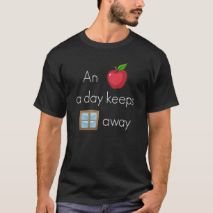 Backprint Een appel per dag zorgt ervoor dat de ve T-shirt