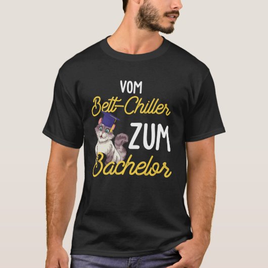 Backprint from Bed Chiller to Bachelor Student Gra T-shirt (Voorkant)