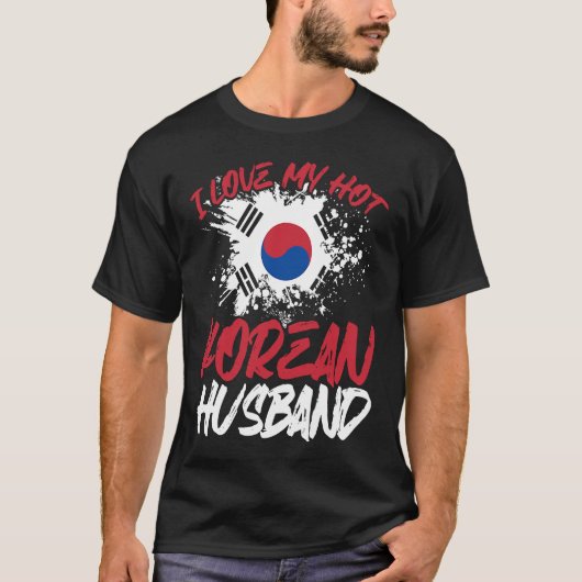 Backprint Ik hou van mijn hot-Koreaans echtgenoot T-shirt (Voorkant)