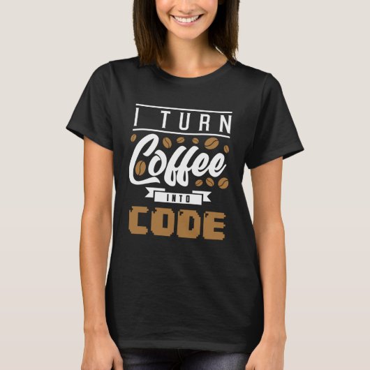 Backprint Ik zet koffie om in code T-shirt (Voorkant)