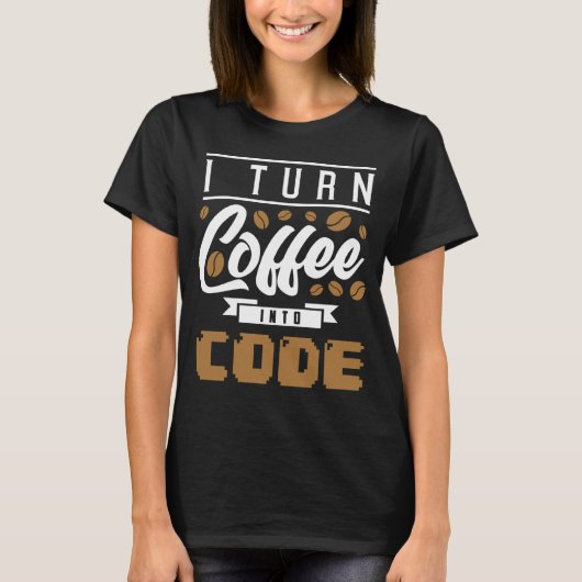 Backprint Ik zet koffie om in code T-shirt (Voorkant)