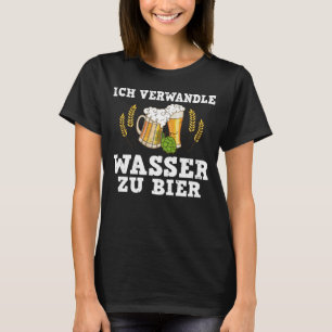 Backprint Ik zet water om in bier Hobby brouwen jo T-shirt