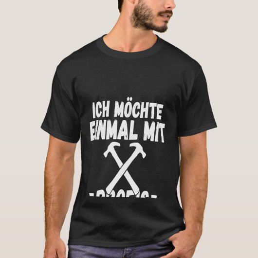 Backprint ik zou met beroeps willen werken t-shirt (Voorkant)