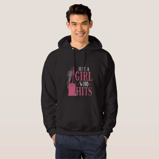 Backprint Just A Girl Who Hits Things Woman Boxing Hoodie (Voorkant volledig)