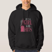 Backprint Just A Girl Who Hits Things Woman Boxing Hoodie (Voorkant)