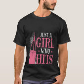 Backprint Just A Girl Who Hits Things Woman Boxing T-shirt (Voorkant)
