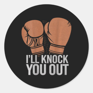 Backprint Knock You Out Print op de achterkant zal Ronde Sticker