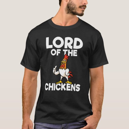Backprint Lord of the Chickens chicken breeders fa T-shirt (Voorkant)