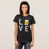 Backprint Love beer beer glass and party T-shirt (Voorkant volledig)