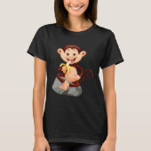 Backprint monkey with banana cute monkey t-shirt (Voorkant)