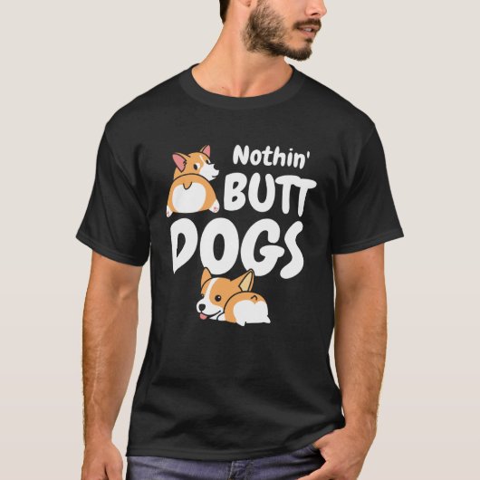Backprint niets maar honden schattig Corgi T-shirt (Voorkant)
