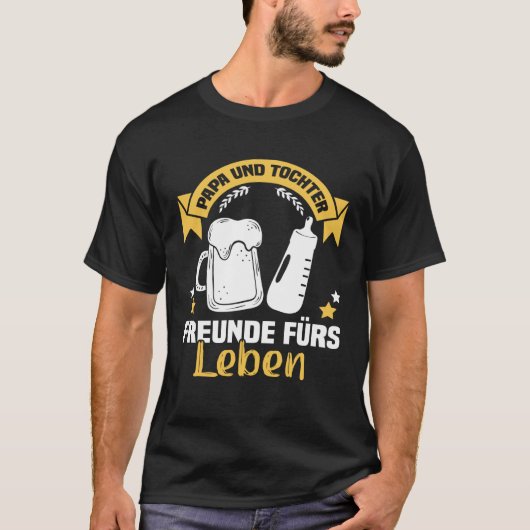 Backprint Papa und Tochter Freunde für Leben Germa T-shirt (Voorkant)