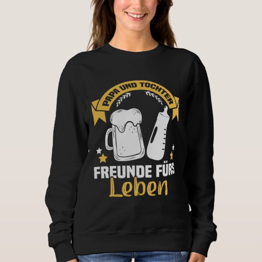 Backprint Papa und Tochter Freunde für Leben Germa Trui (Voorkant)