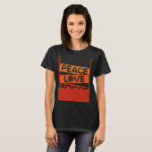 Backprint Peace Love Bocce Bocce Ball T-shirt (Voorkant volledig)