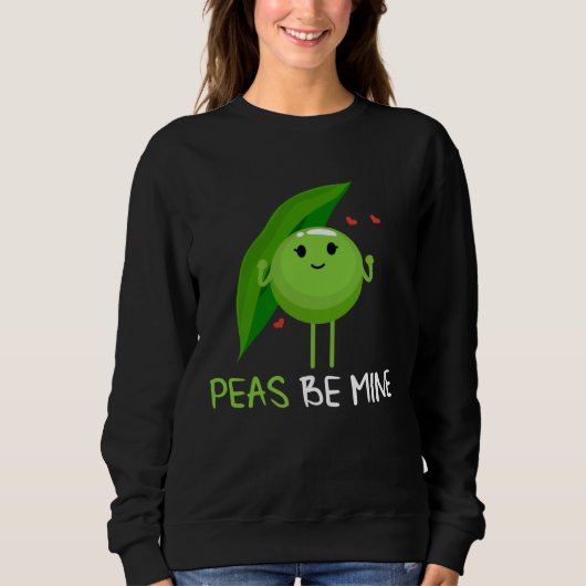 Backprint Peas be mine pea and pea pod Trui (Voorkant)