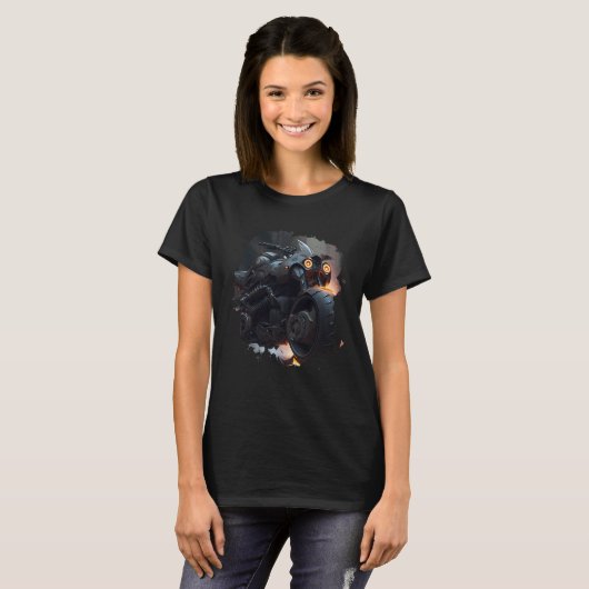 Backprint Powerful Darkness Journey an epic motorc T-shirt (Voorkant volledig)