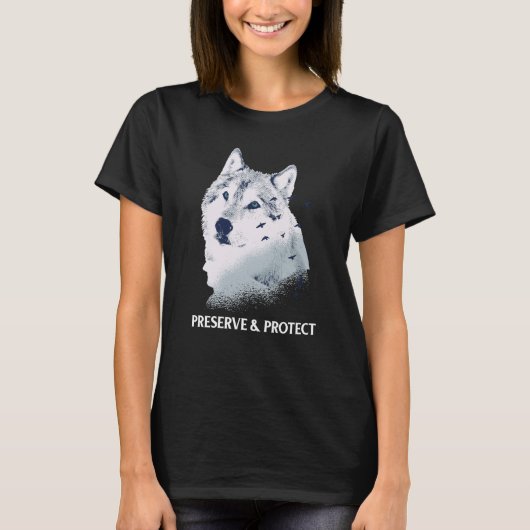 Backprint Preserve and Protect wolves and wolf pac T-shirt (Voorkant)
