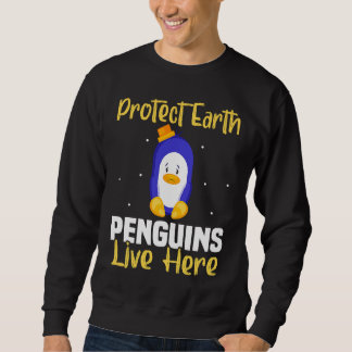 Backprint Protect Earth Penguins live here Trui